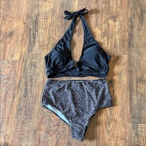SHEIN Black and White Polka Dot Bikini Set